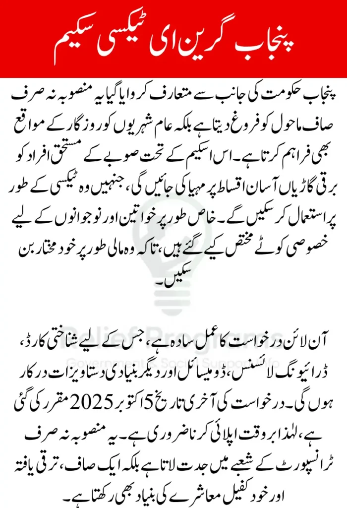 Punjab Green E-Taxi Scheme 2025