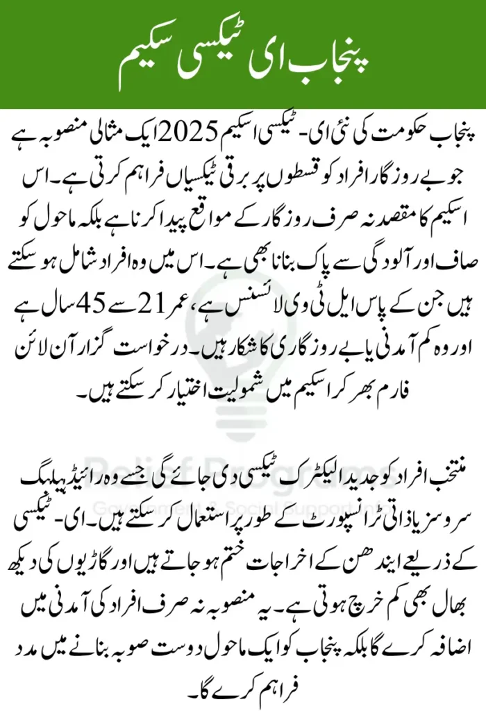 CM Punjab E-Taxi Scheme