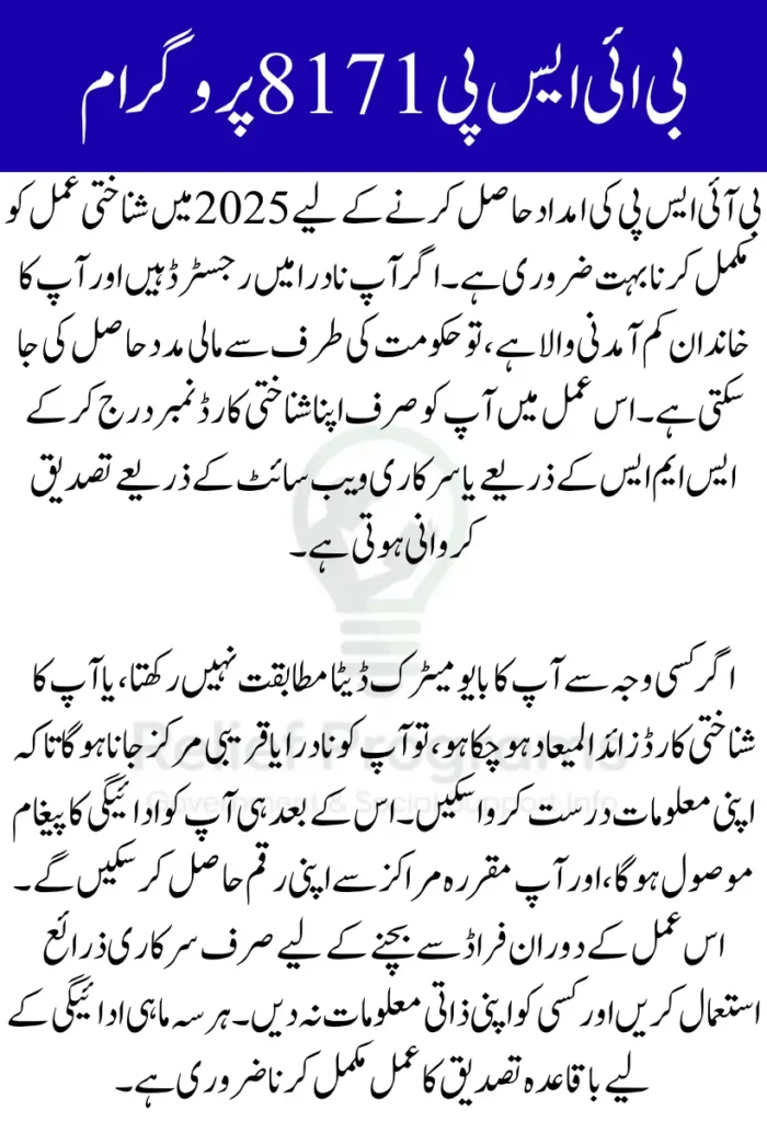 BISP 8171 Payment Verification