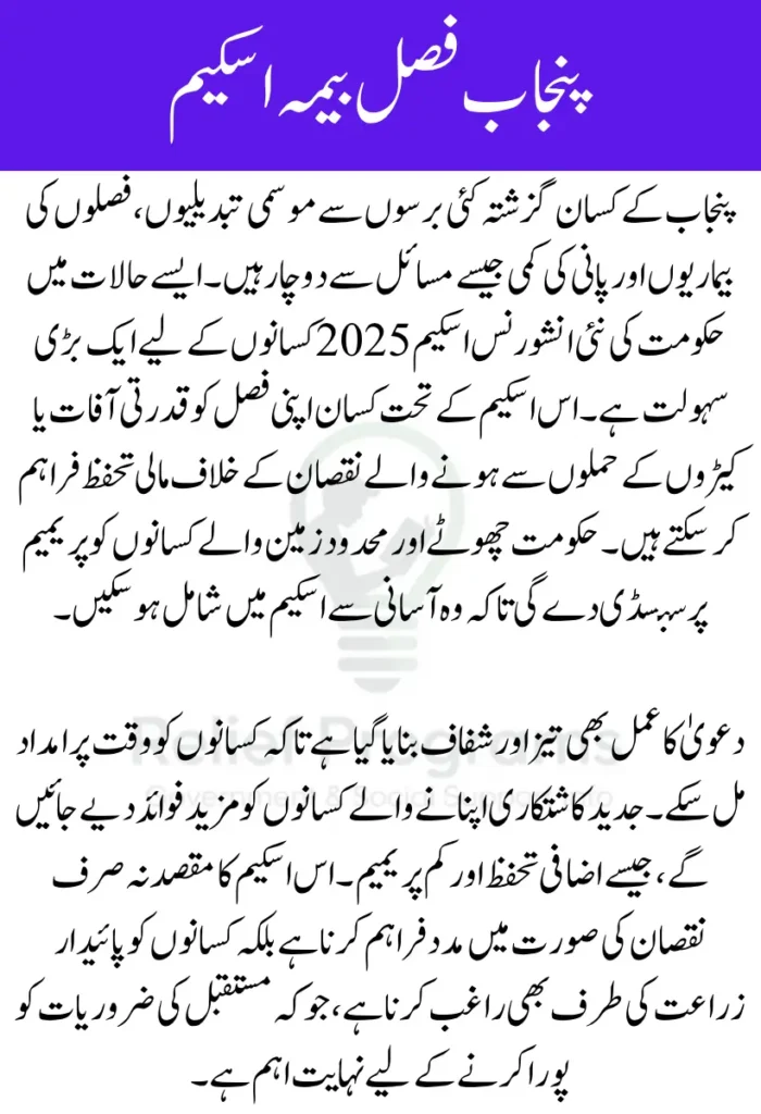 Punjab Crop Insurance Scheme 2025